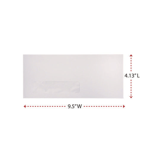 Image of Universal® Open-Side Business Envelope, 1 Window, #10, Commercial Flap, Gummed Closure, 4.13 x 9.5, White, 500/Box