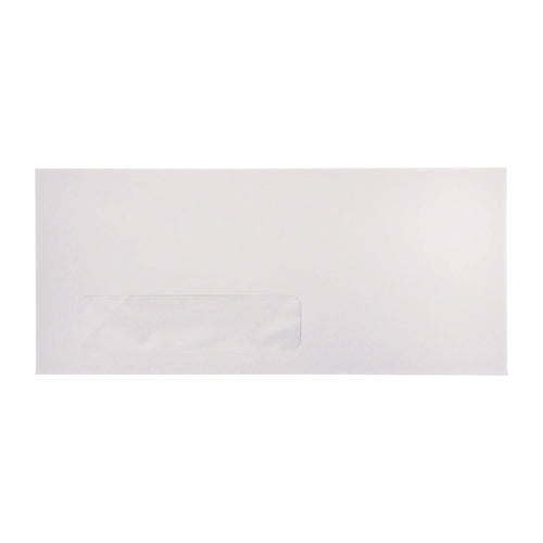 Image of Universal® Open-Side Business Envelope, 1 Window, #10, Commercial Flap, Gummed Closure, 4.13 x 9.5, White, 500/Box
