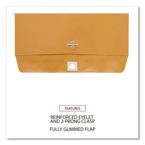 Image of Universal® Kraft Clasp Envelope, #98, Square Flap, Clasp/gummed Closure, 10 X 15, Brown Kraft, 100/box