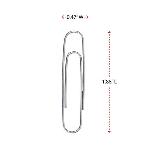 Image of Universal® Paper Clips, Jumbo, Smooth, Silver, 100 Clips/Box, 10 Boxes/Pack