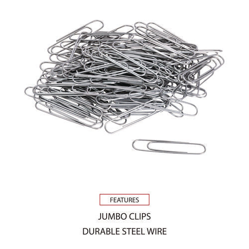 Image of Universal® Paper Clips, Jumbo, Smooth, Silver, 100 Clips/Box, 10 Boxes/Pack