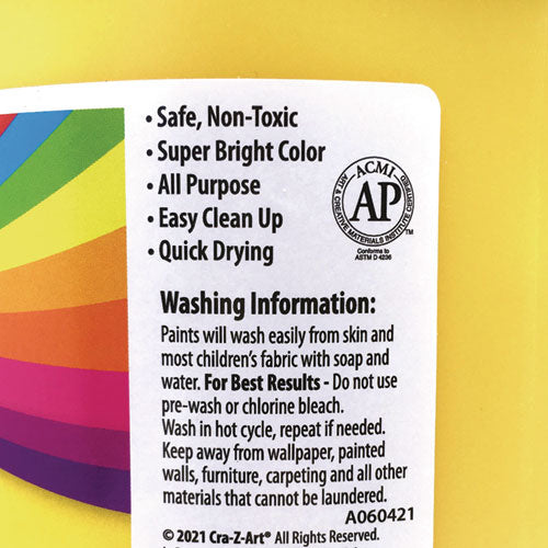 Image of Cra-Z-Art® Washable Kids Paint, Yellow, 1 Gal Bottle