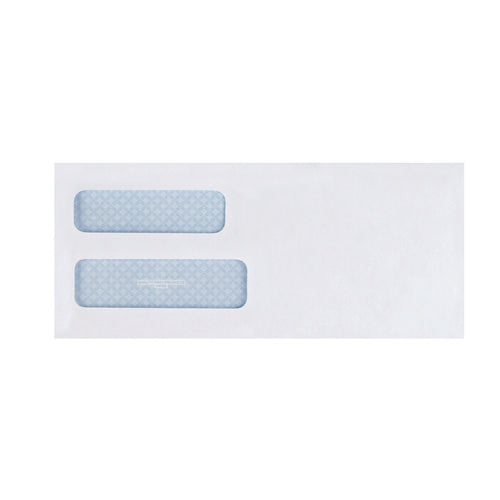Image of Quality Park Double Window Security-Tinted Check Envelope, #10, Commercial Flap, Gummed Closure, 4.13 X 9.5, White, 500/box