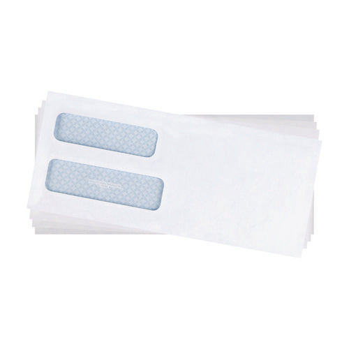 Image of Quality Park Double Window Security-Tinted Check Envelope, #10, Commercial Flap, Gummed Closure, 4.13 X 9.5, White, 500/box
