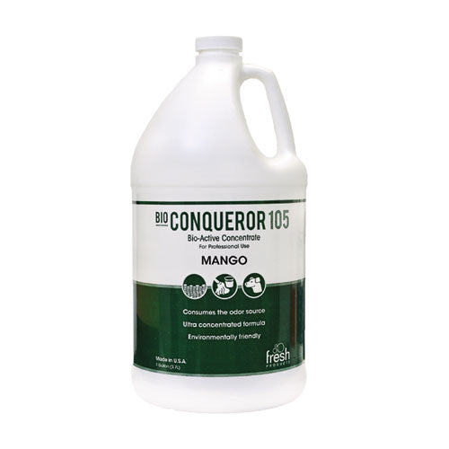 Image of Fresh Products Bio Conqueror 105 Enzymatic Odor Counteractant Concentrate, Mango, 1 Gal Bottle, 4/carton