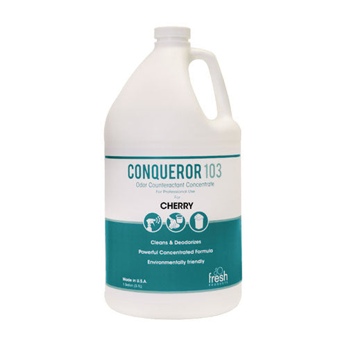 Image of Fresh Products Conqueror 103 Odor Counteractant Concentrate, Cherry, 1 Gal Bottle, 4/carton