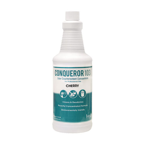 Image of Fresh Products Conqueror 103 Odor Counteractant Concentrate, Cherry, 32 Oz Bottle, 12/carton