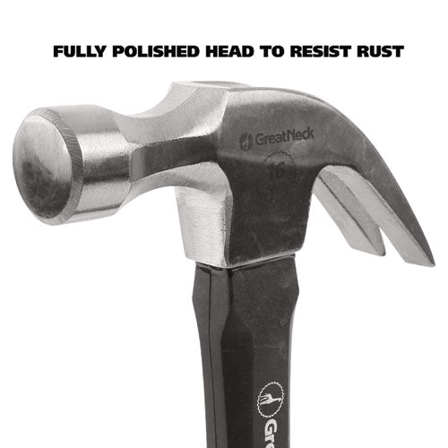 Image of Great Neck® 16 oz Claw Hammer with High-Visibility Orange Fiberglass Handle
