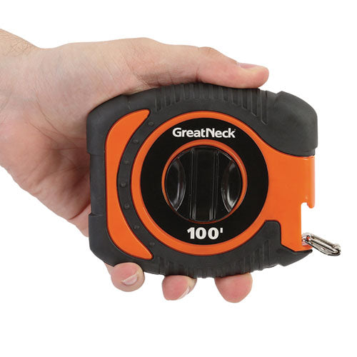 Image of Great Neck® English Rule Measuring Tape, 0.38" x 100 ft, Steel, Yellow