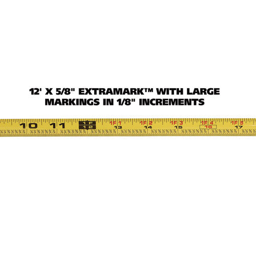 Image of Great Neck® ExtraMark Power Tape, 0.63" x 12 ft, Steel, Yellow/Black