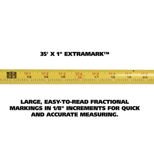 Image of Great Neck® ExtraMark Tape Measure, 1" x 35 ft, Steel, Orange/Black