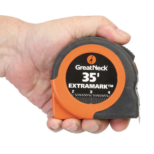 Image of Great Neck® ExtraMark Tape Measure, 1" x 35 ft, Steel, Orange/Black
