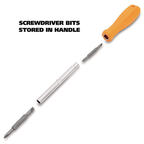 Image of Great Neck® 4 In-1 Screwdriver W/interchangeable Phillips/standard Bits, Assorted Colors