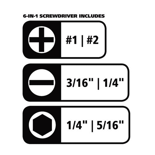 Image of Great Neck® 4 In-1 Screwdriver W/interchangeable Phillips/standard Bits, Assorted Colors