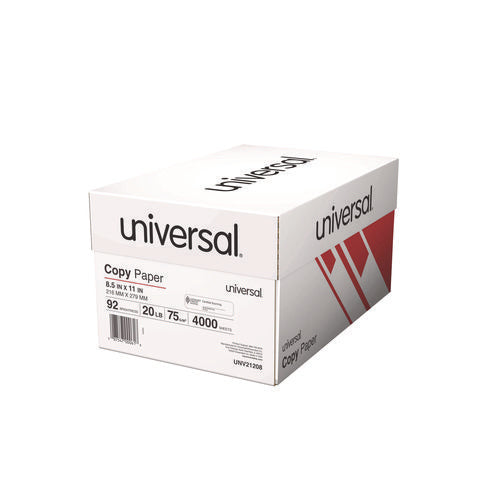 Image of Universal® Copy Paper Convenience Carton, 92 Bright, 20 lb Bond Weight, 8.5 x 11, White, 500 Sheets/Ream, 8 Reams/Carton