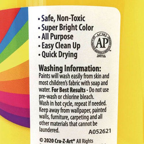 Image of Cra-Z-Art® Washable Tempera Paint, Yellow, 32 Oz Bottle