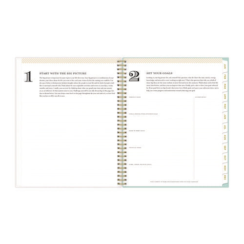 Image of Blue Sky® Day Designer Secret Garden Mint Frosted Weekly/Monthly Planner, Floral Artwork, 11 x 8.5, 12-Month (Jan to Dec): 2025