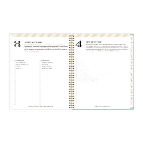 Image of Blue Sky® Day Designer Secret Garden Mint Frosted Weekly/Monthly Planner, Floral Artwork, 11 x 8.5, 12-Month (Jan to Dec): 2025