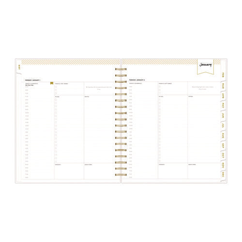 Image of Blue Sky® Day Designer Navy Stripe Daily/Monthly Planner, Horizontal Stripe Artwork, 10 x 8, Navy/White Cover, 12-Month (Jan-Dec): 2025