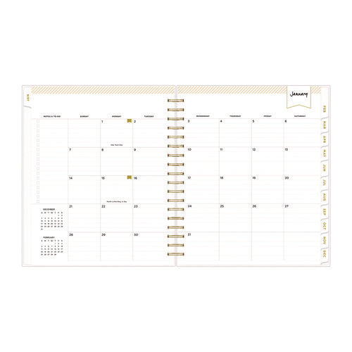 Image of Blue Sky® Day Designer Navy Stripe Daily/Monthly Planner, Horizontal Stripe Artwork, 10 x 8, Navy/White Cover, 12-Month (Jan-Dec): 2025