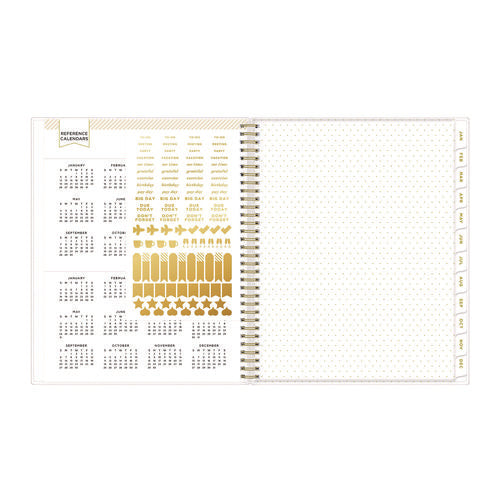 Image of Blue Sky® Day Designer Navy Stripe Daily/Monthly Planner, Horizontal Stripe Artwork, 10 x 8, Navy/White Cover, 12-Month (Jan-Dec): 2025