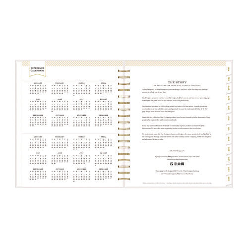 Image of Blue Sky® Day Designer Navy Stripe Daily/Monthly Planner, Horizontal Stripe Artwork, 10 x 8, Navy/White Cover, 12-Month (Jan-Dec): 2025