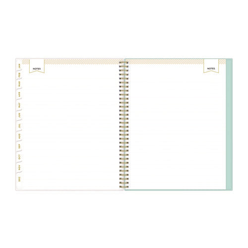 Image of Blue Sky® Day Designer Secret Garden Mint Frosted Weekly/Monthly Planner, Floral Artwork, 11 x 8.5, 12-Month (Jan to Dec): 2025