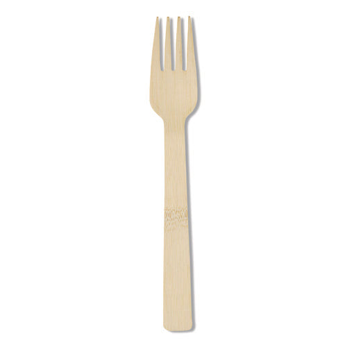 Image of Dixie® Bamboo Cutlery, Mediumweight Fork, Paper, Light Golden, 100/Pack, 10 Packs/Carton