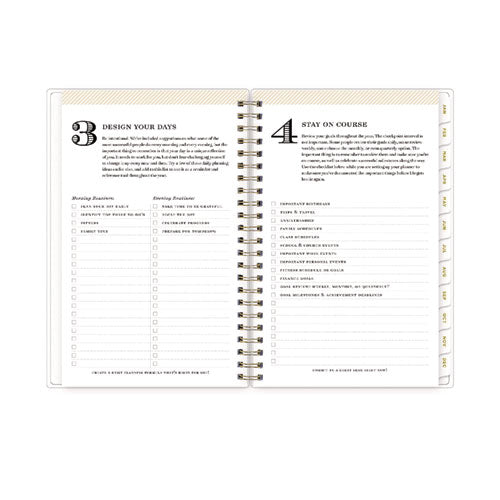 Image of Blue Sky® Day Designer Tile Weekly/Monthly Planner, Geometric Artwork, 8 x 5, Blue/White Cover, 12-Month (Jan to Dec): 2025