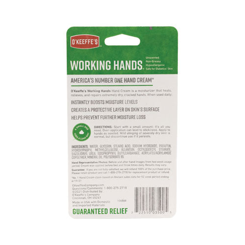 Image of O'Keeffe's® Working Hands Cream, 3.4 oz Jar, Unscented