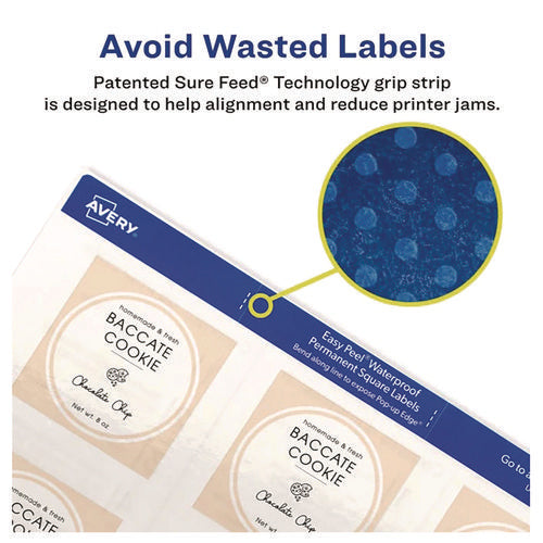 Image of Avery® Laser/Inkjet Multipurpose Label, 2 x 2, White, 12/Sheet, 8 Sheets/Pack