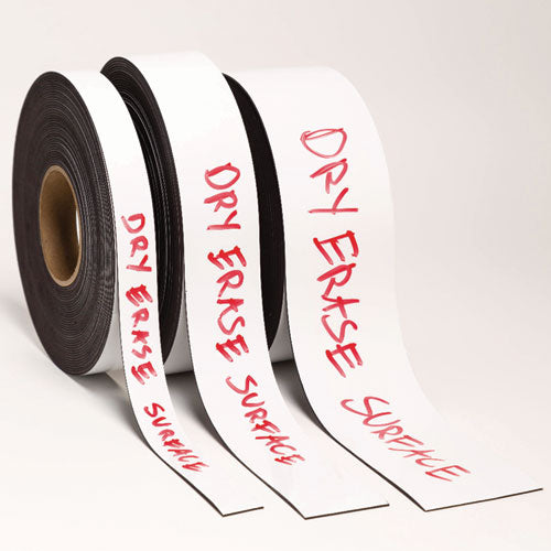 Image of U Brands Dry Erase Magnetic Tape Roll, 1" x 50 ft, White