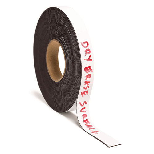Image of U Brands Dry Erase Magnetic Tape Roll, 1" x 50 ft, White