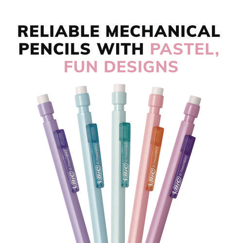 Image of BIC® Xtra-Smooth Pastel Edition Mechanical Pencils, 0.7 mm, HB (#2), Black Lead, Assorted Barrel Colors, 24/Pack