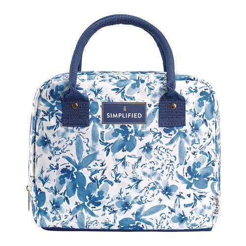 Image of fit + fresh Simplified Lunch Bag, 9 x 6 x 10, Blue Floral