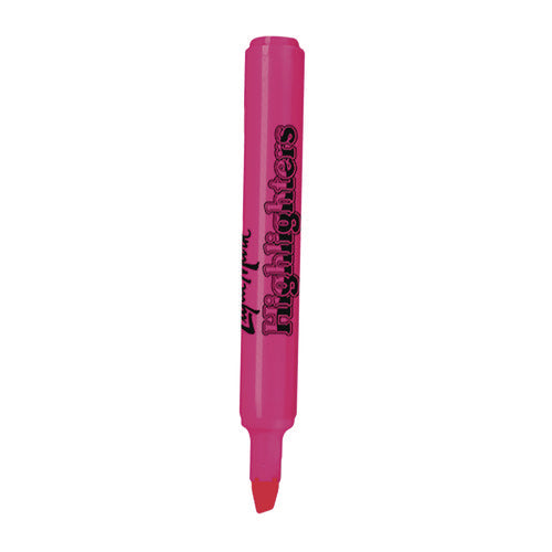 Image of Liqui-Mark® Tank Fluorescent Highlighter, Pink Ink, Chisel Tip, Pink Barrel, Dozen