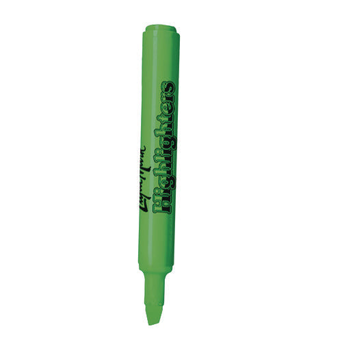 Image of Liqui-Mark® Tank Fluorescent Highlighter, Green Ink, Chisel Tip, Green Barrel, Dozen