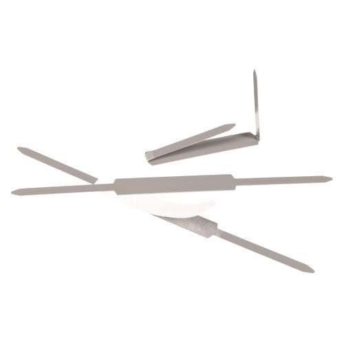 Image of ACCO Self-Adhesive Two-Prong Paper Fastener Bases, 2" Capacity, 2.75" Center to Center, Matte Steel, 100/Box