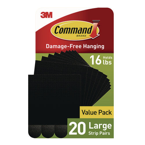 Image of Command Picture Hanging Strips, Large, Removable, Holds up to 16 lbs per 4 Pairs, 20 Strip Pairs/Pack