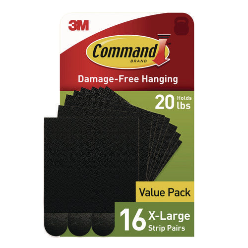 Image of Command Picture Hanging Strips, X-Large, Removable, Holds up to 20 lbs per 4 Pairs, 16 Strip Pairs/Pack