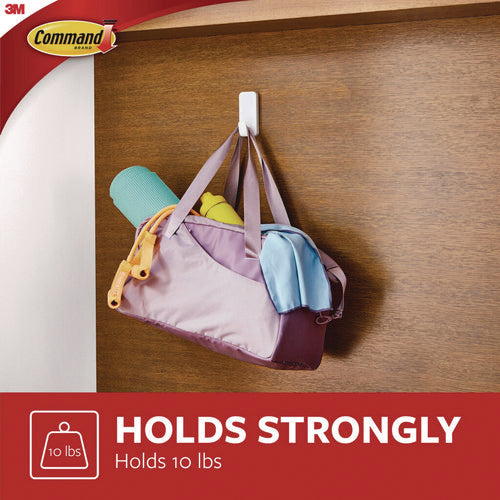 Image of Command X-Large Utility Hooks, Plastic, White, 10 lb Capacity, 2 Hooks and 6 Strips/Pack
