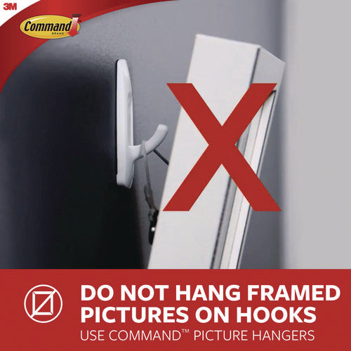 Image of Command X-Large Utility Hooks, Plastic, White, 10 lb Capacity, 2 Hooks and 6 Strips/Pack