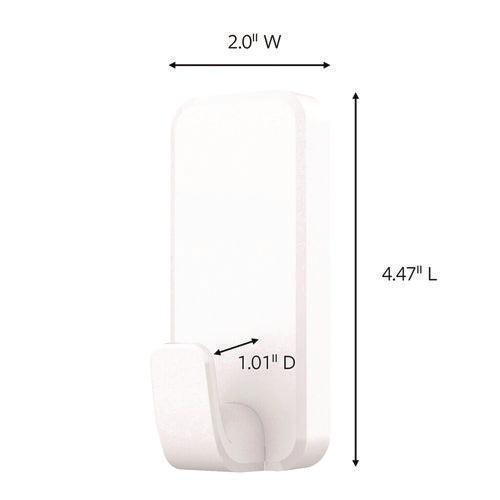 Image of Command X-Large Utility Hooks, Plastic, White, 10 lb Capacity, 2 Hooks and 6 Strips/Pack