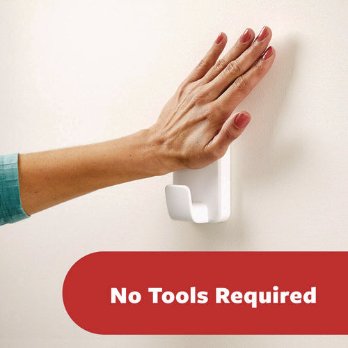 Image of Command X-large Utility Hooks, Plastic, White, 15 lb Capacity, 2 Hooks and 8 Strips/Pack