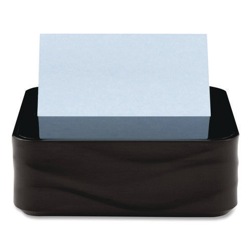 Image of Post-it® Pop-up Notes Wave Design Dispenser with Notes, For 3 x 3 Pads, Includes (3) 90-Sheet Simply Serene Collection Colors Pop-up Pads, Black