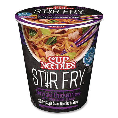 Image of Nissin® Cup Noodles Stir Fry, Teriyaki Chicken, 3 oz Cup, 6/Carton