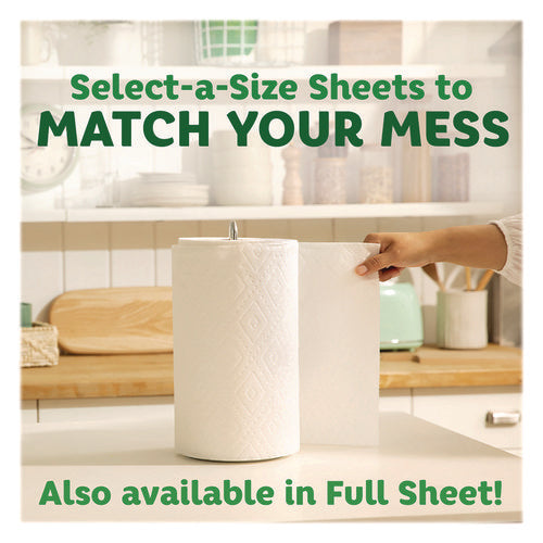Image of Bounty® Select-a-Size Kitchen Roll Paper Towels, 2-Ply, 11 x 5.9, White, 135 Sheets/Roll, 4 Rolls/Pack