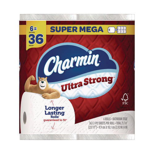 Image of Charmin® Ultra Strong Bathroom Tissue, Septic Safe, 2-Ply, White, 363 Sheets/Roll, 6 Rolls/Pack