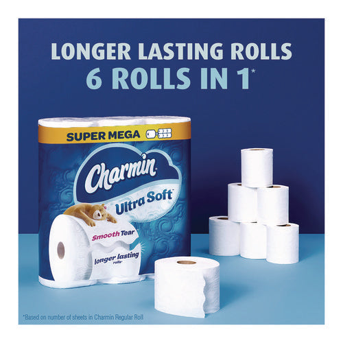Image of Charmin® Ultra Soft Bathroom Tissue, Septic Safe, 2-Ply, White, 336 Sheets/Roll, 6 Rolls/Pack