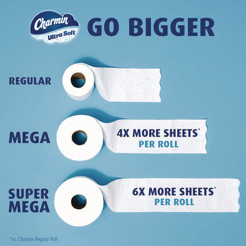 Image of Charmin® Ultra Soft Bathroom Tissue, Septic Safe, 2-Ply, White, 336 Sheets/Roll, 6 Rolls/Pack